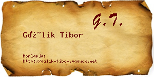Gálik Tibor névjegykártya